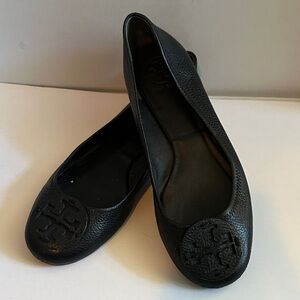Tory Burch Black Leather Flats